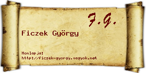 Ficzek György névjegykártya